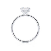 1.30 CT Asscher Shaped Hidden Halo Moissanite Engagement Ring 2